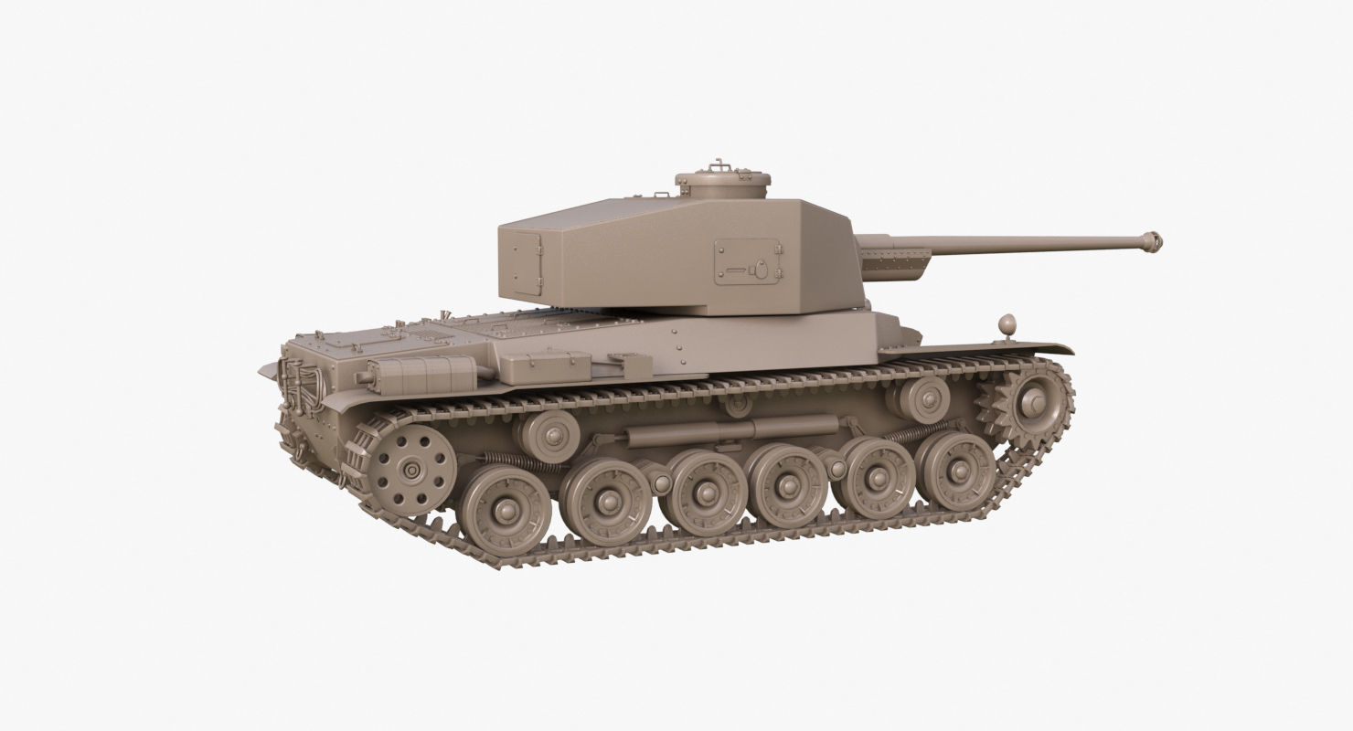 Tank Type 3 Chi-Nu Japan Clay Mental Ray 3D model_39