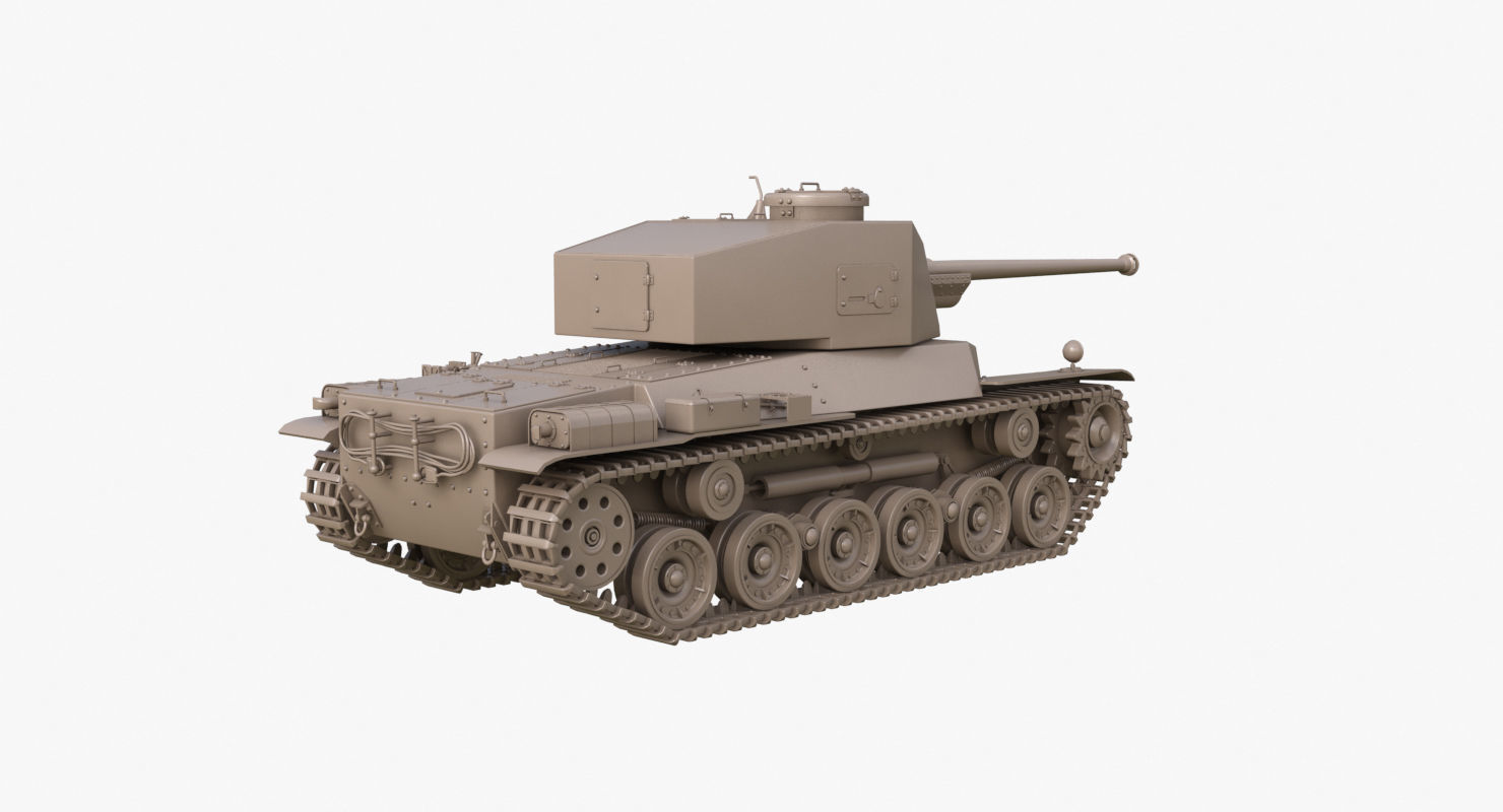 Tank Type 3 Chi-Nu Japan Clay Mental Ray 3D model_41