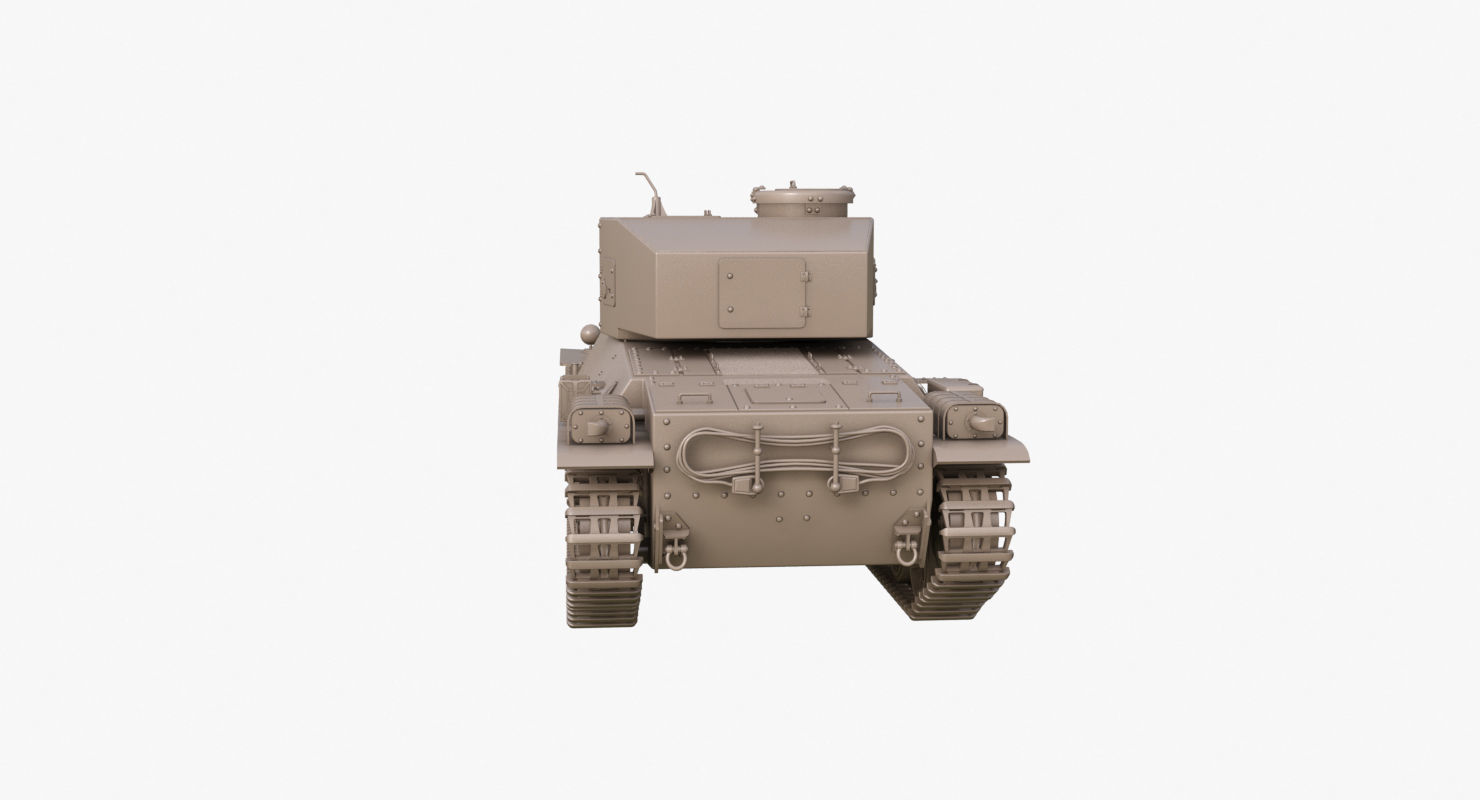 Tank Type 3 Chi-Nu Japan Clay Mental Ray 3D model_46