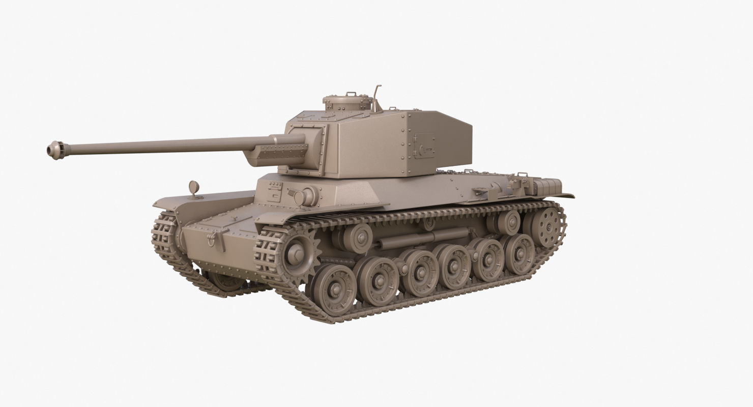 Tank Type 3 Chi-Nu Japan Clay Mental Ray 3D model_23