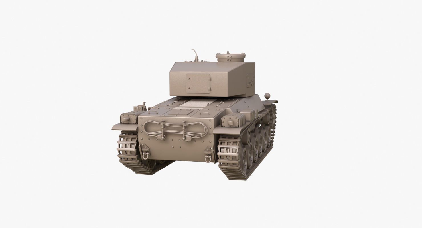 Tank Type 3 Chi-Nu Japan Clay Mental Ray 3D model_44