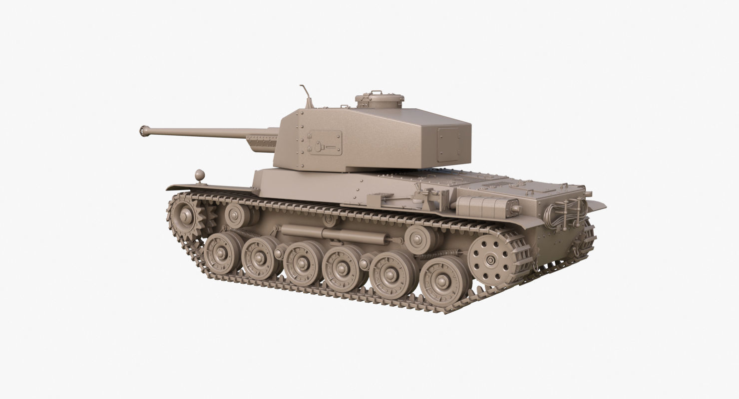 Tank Type 3 Chi-Nu Japan Clay Mental Ray 3D model_51