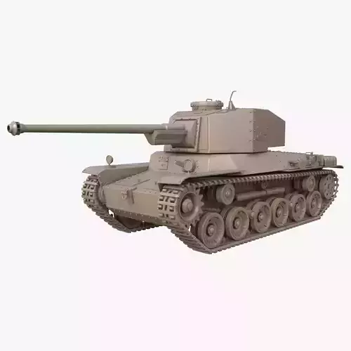 Tank Type 3 Chi-Nu Japan Clay Mental Ray 3D model