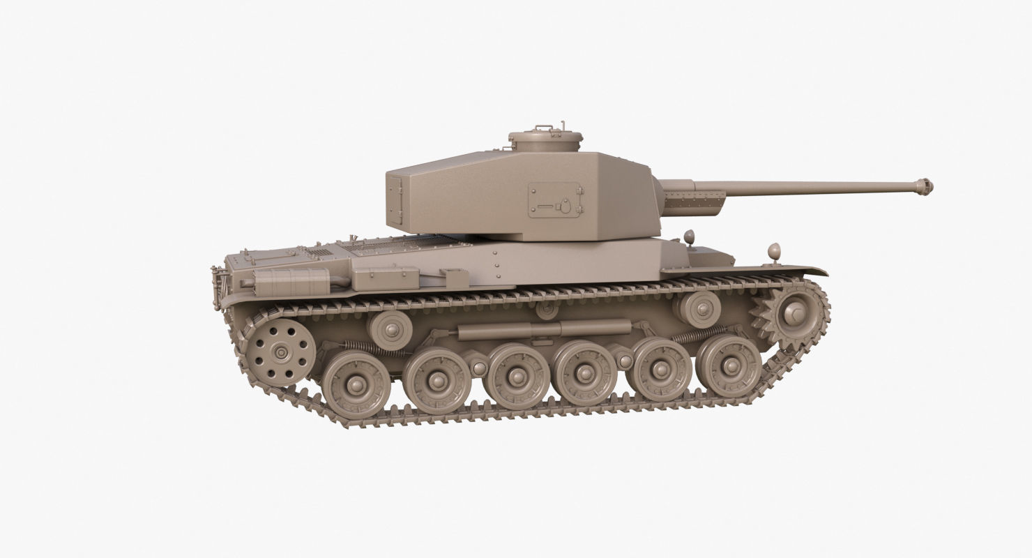 Tank Type 3 Chi-Nu Japan Clay Mental Ray 3D model_38