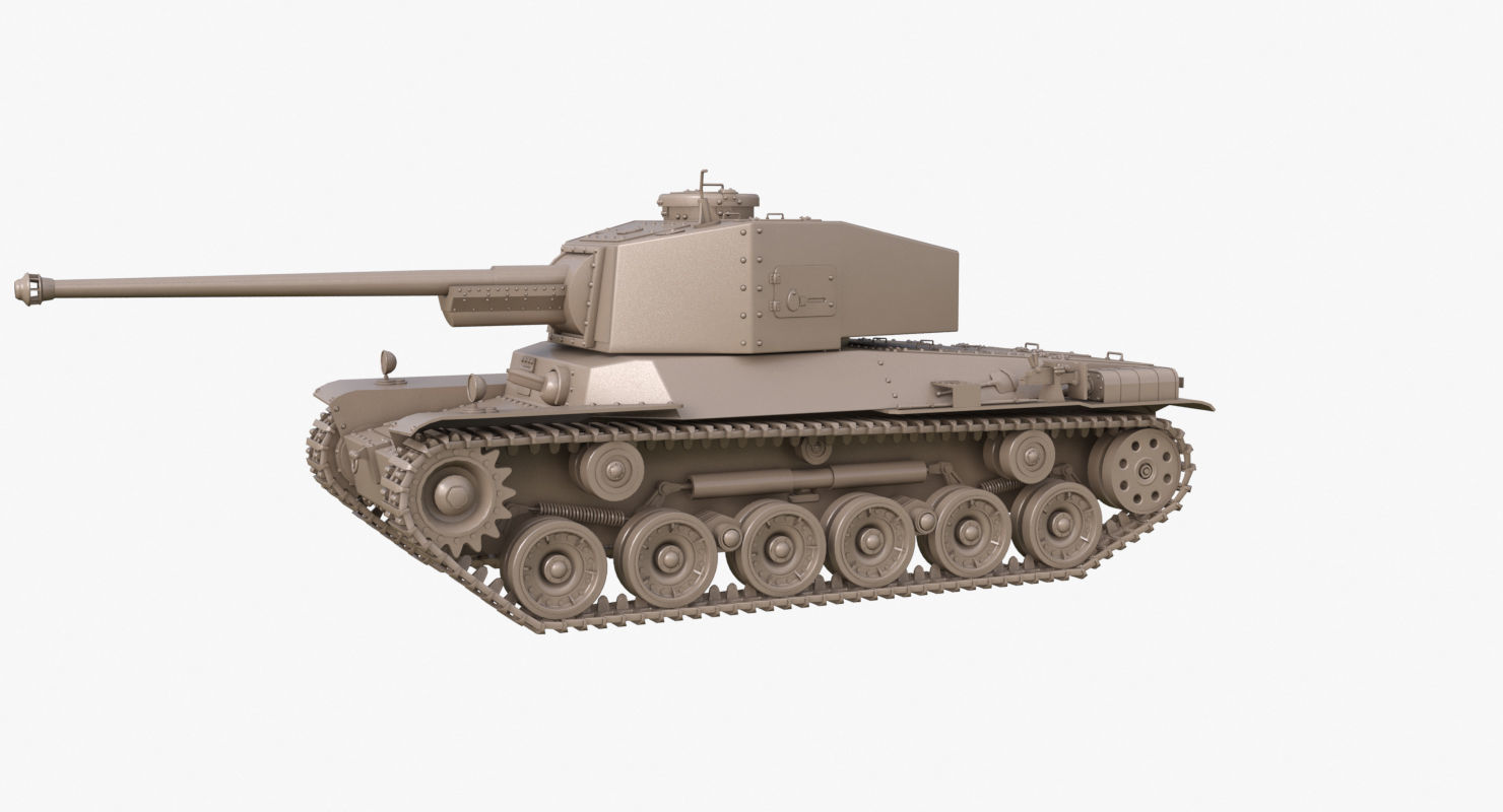 Tank Type 3 Chi-Nu Japan Clay Mental Ray 3D model_57