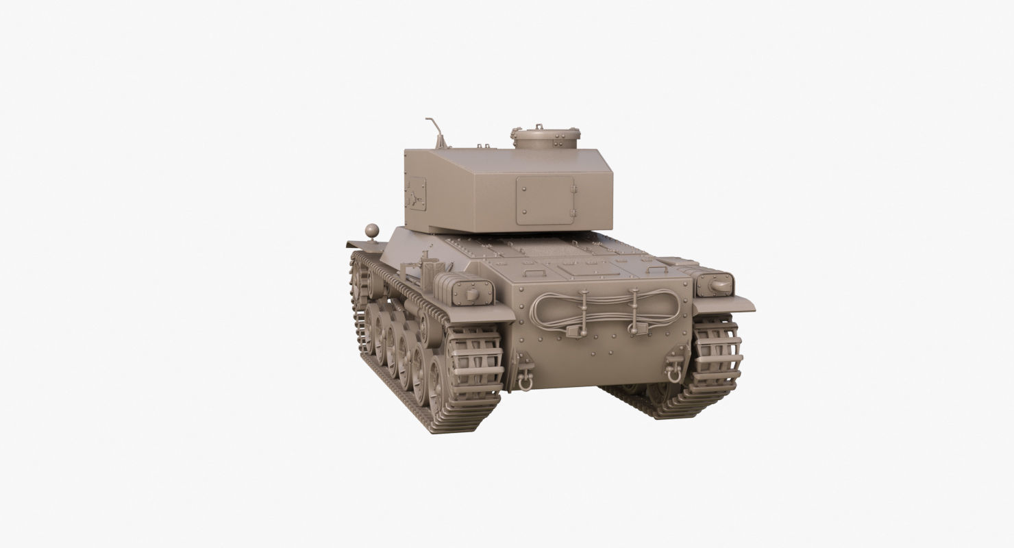 Tank Type 3 Chi-Nu Japan Clay Mental Ray 3D model_47