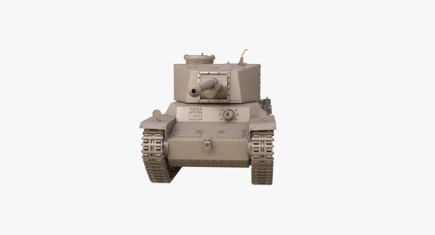 Tank Type 3 Chi-Nu Japan Clay Mental Ray 3D model_27