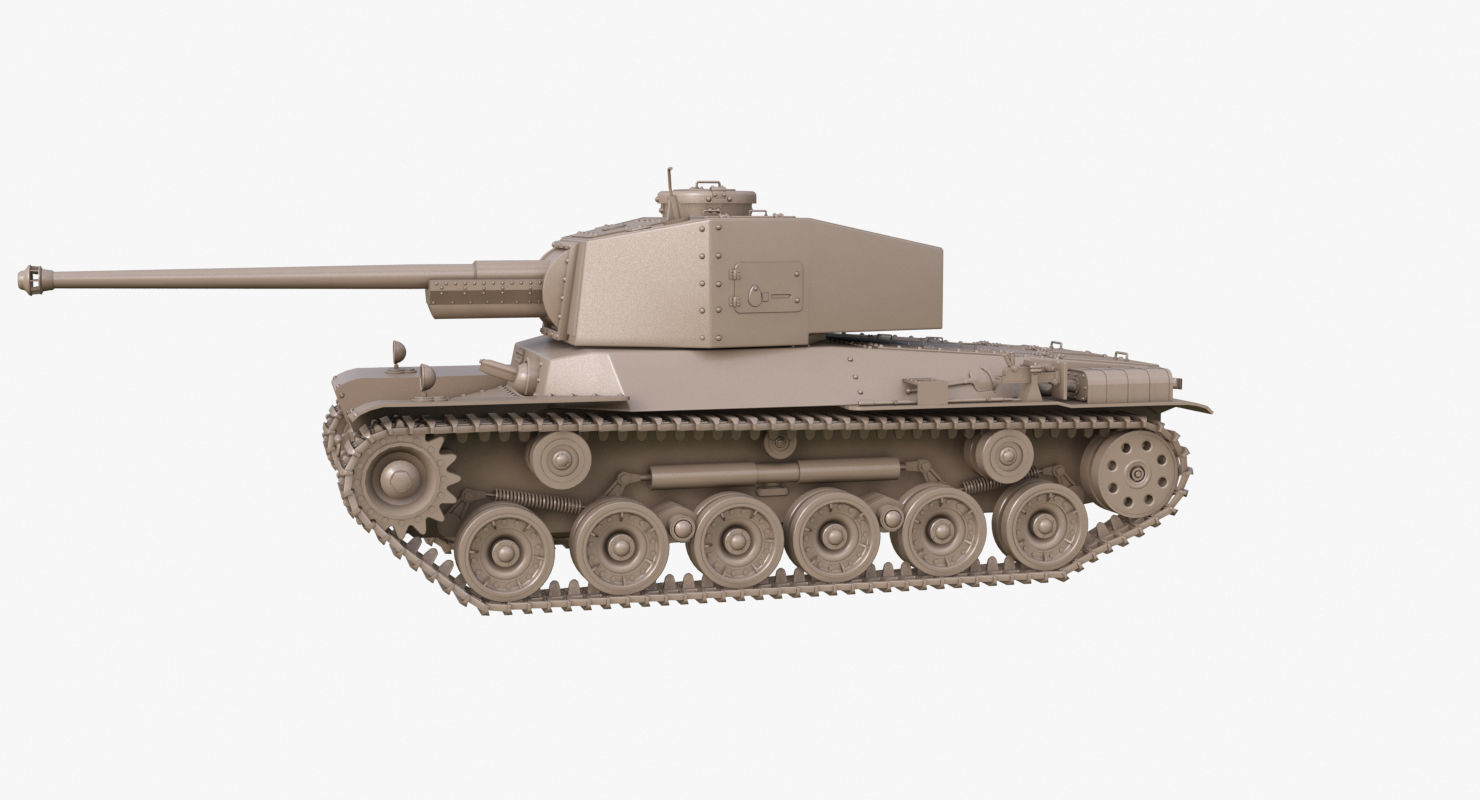 Tank Type 3 Chi-Nu Japan Clay Mental Ray 3D model_56