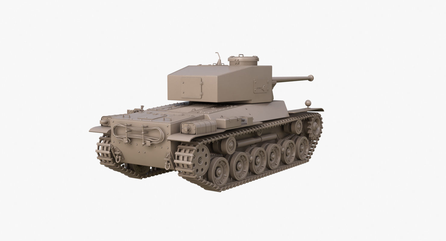 Tank Type 3 Chi-Nu Japan Clay Mental Ray 3D model_42