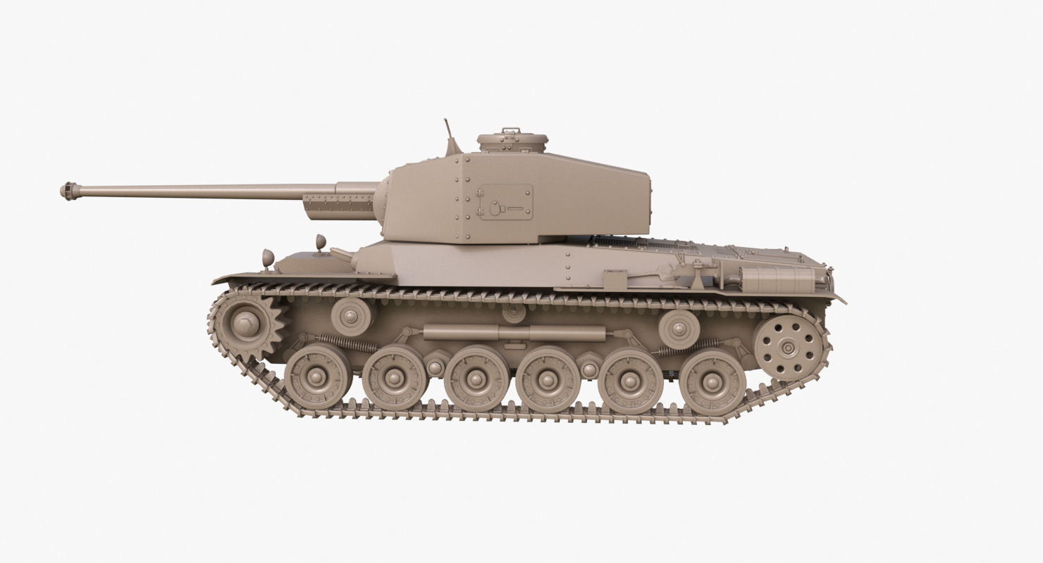 Tank Type 3 Chi-Nu Japan Clay Mental Ray 3D model_54