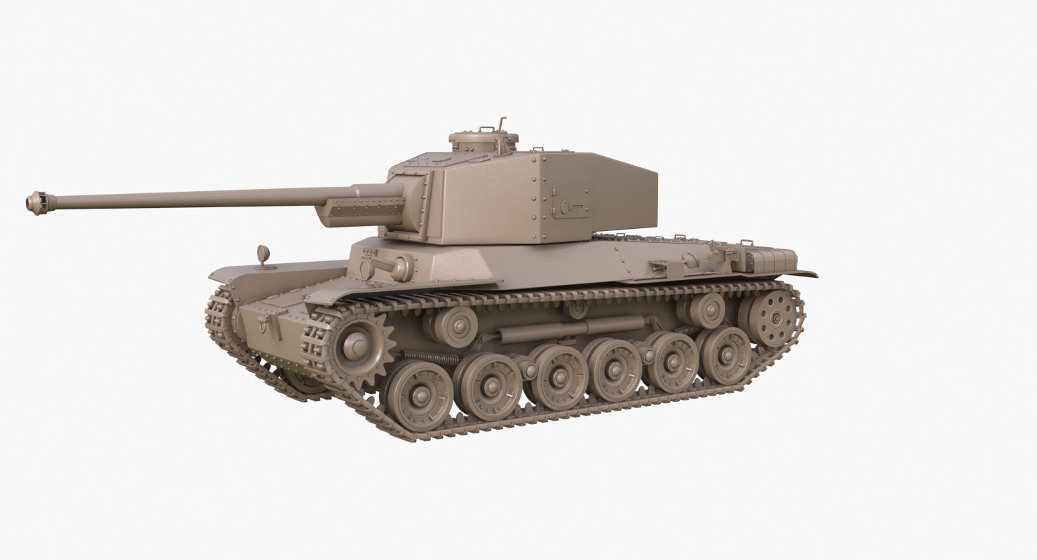 Tank Type 3 Chi-Nu Japan Clay Mental Ray 3D model_58