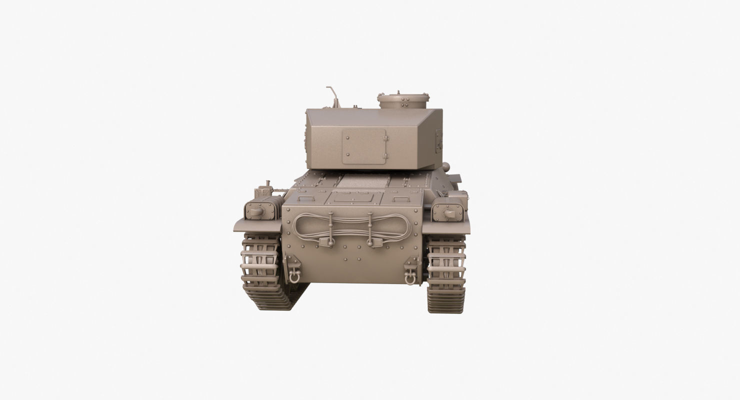 Tank Type 3 Chi-Nu Japan Clay Mental Ray 3D model_45