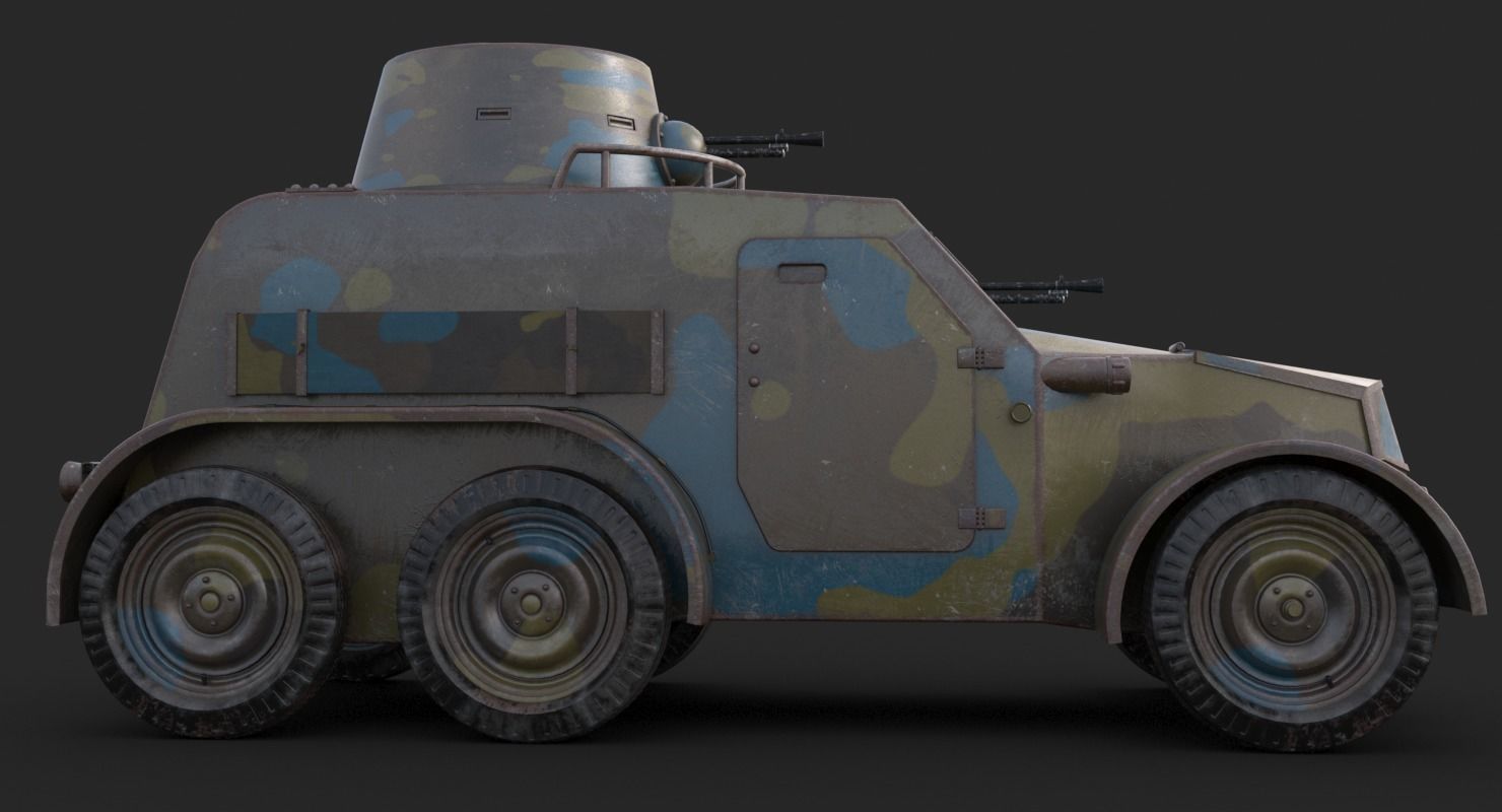 OA vz 30 Armoured Car Czechoslovak Mental Ray 3D model_11