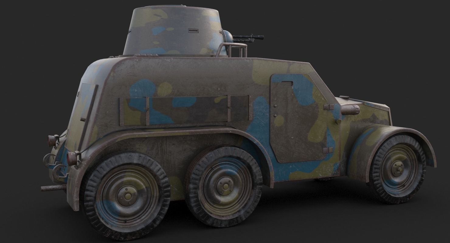OA vz 30 Armoured Car Czechoslovak Mental Ray 3D model_10