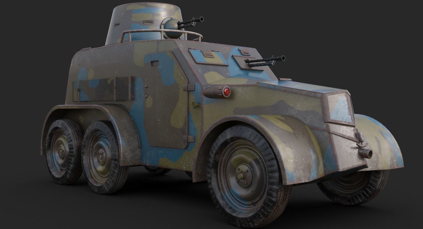 OA vz 30 Armoured Car Czechoslovak Mental Ray 3D model_12