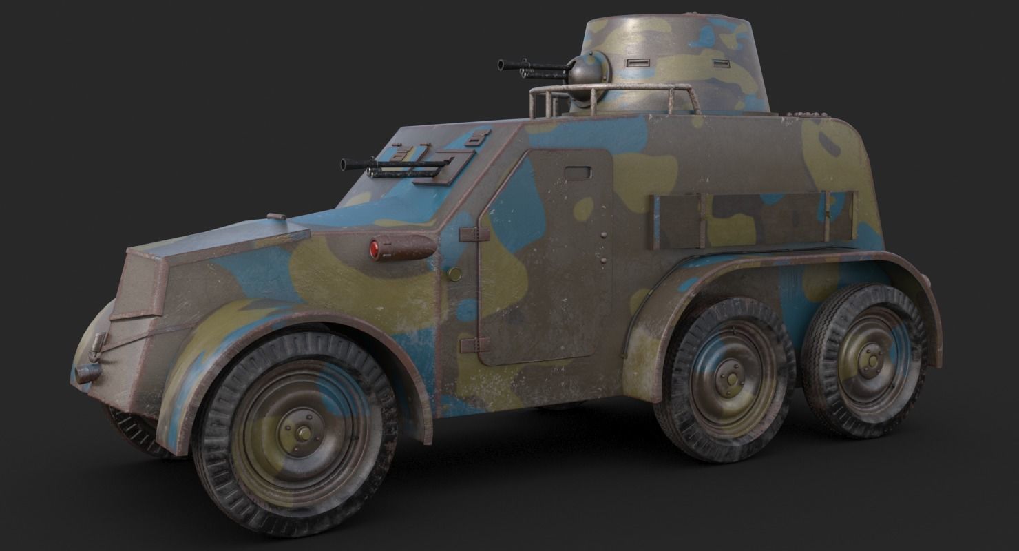 OA vz 30 Armoured Car Czechoslovak Mental Ray 3D model_5