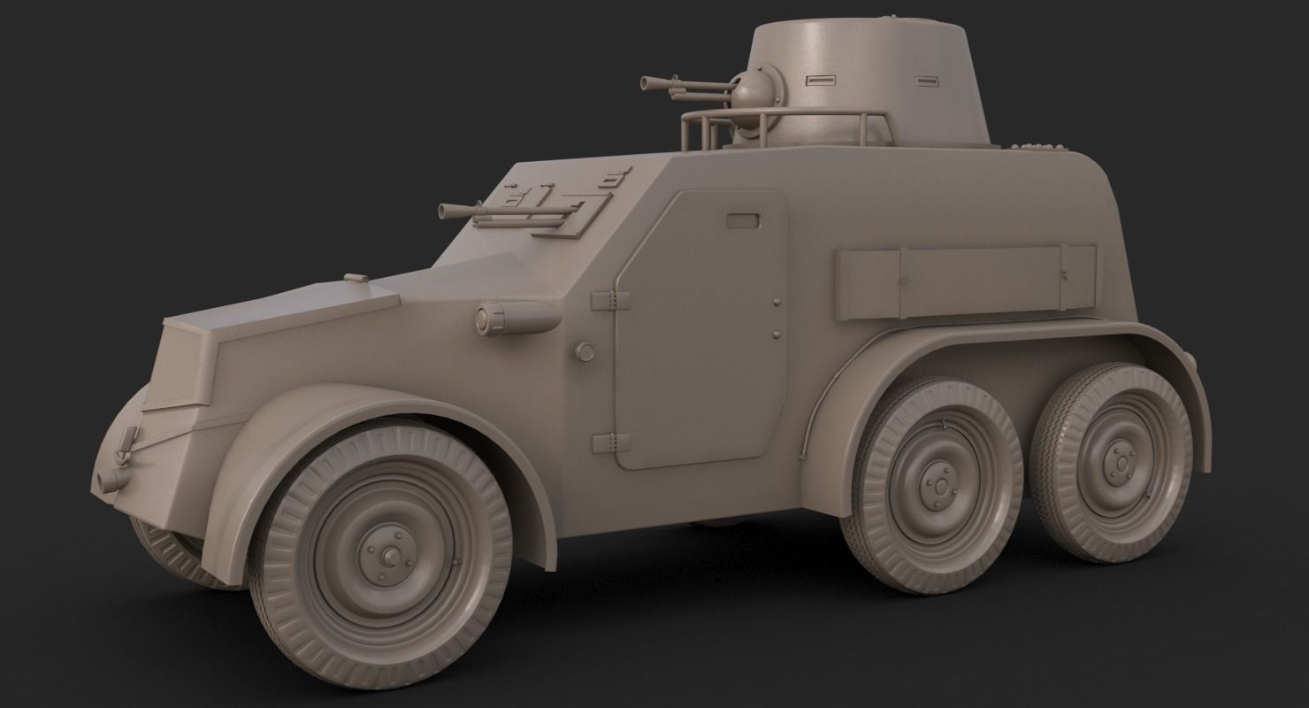 OA vz 30 Armoured Car Czechoslovak Mental Ray 3D model_17