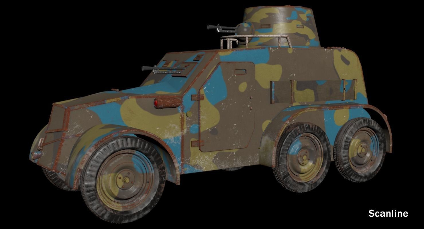 OA vz 30 Armoured Car Czechoslovak Mental Ray 3D model_28