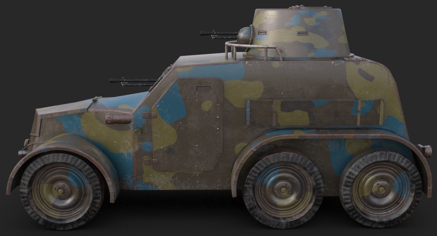 OA vz 30 Armoured Car Czechoslovak Mental Ray 3D model_6