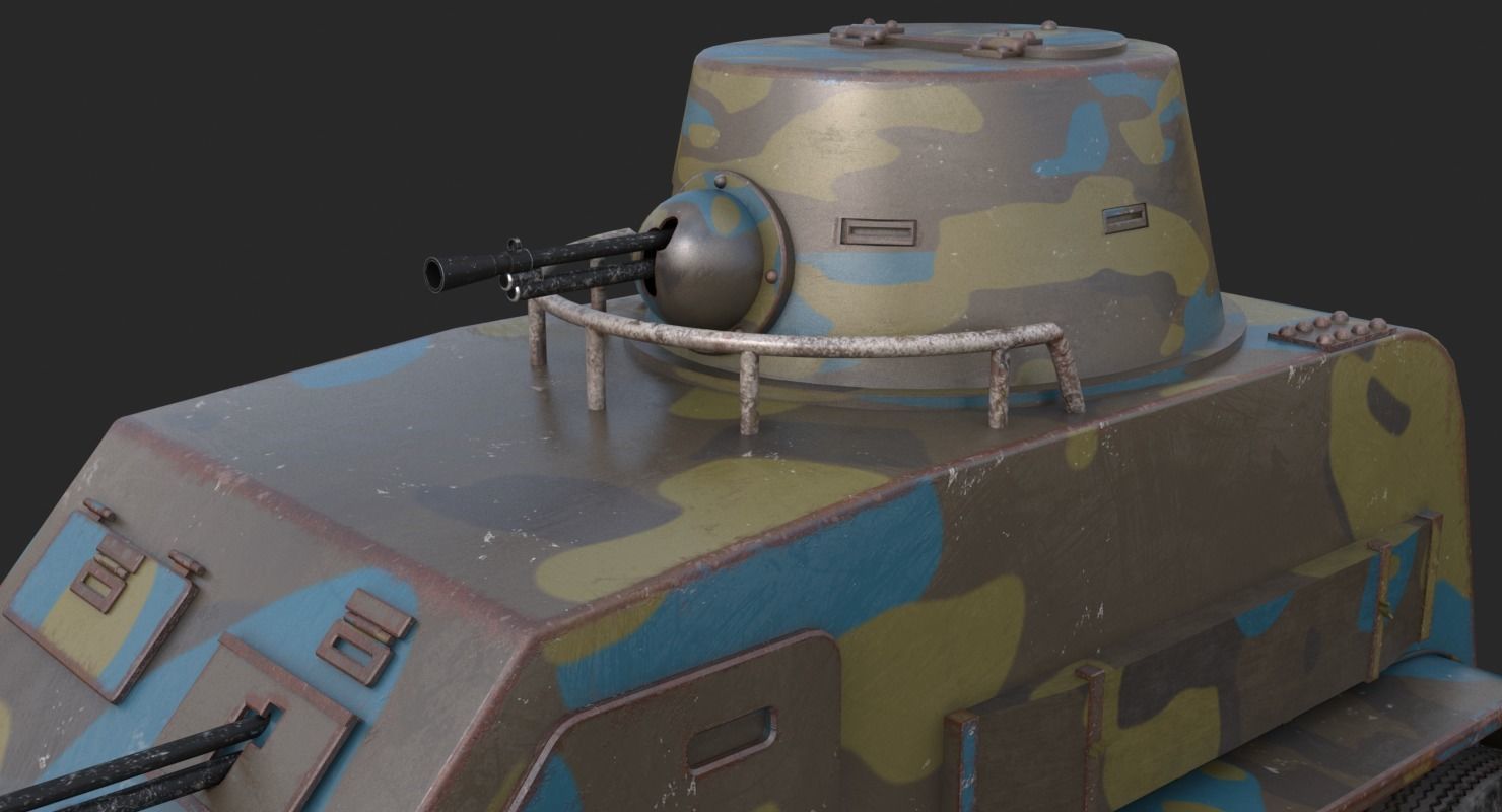 OA vz 30 Armoured Car Czechoslovak Mental Ray 3D model_15