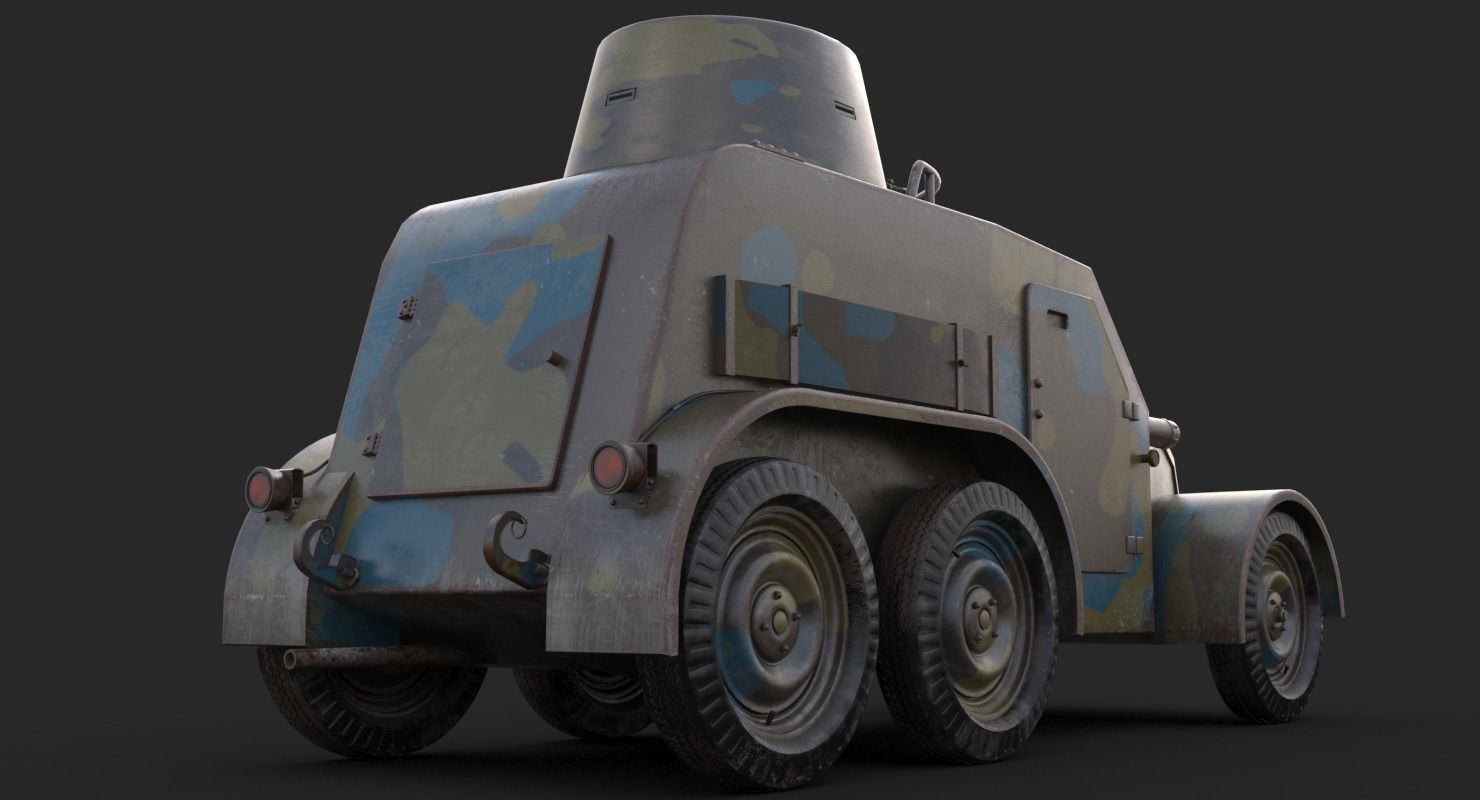 OA vz 30 Armoured Car Czechoslovak Mental Ray 3D model_9