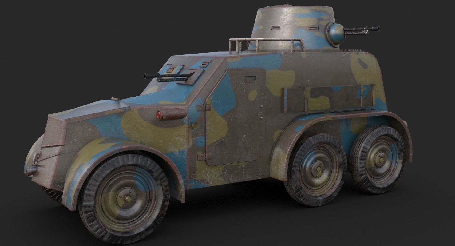 OA vz 30 Armoured Car Czechoslovak Mental Ray 3D model_16