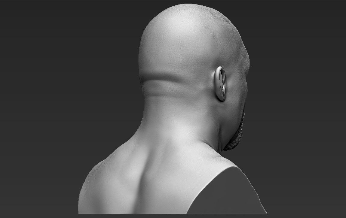 Stone Cold Steve Austin bust 3D printing ready stl obj formats 3D print model_9