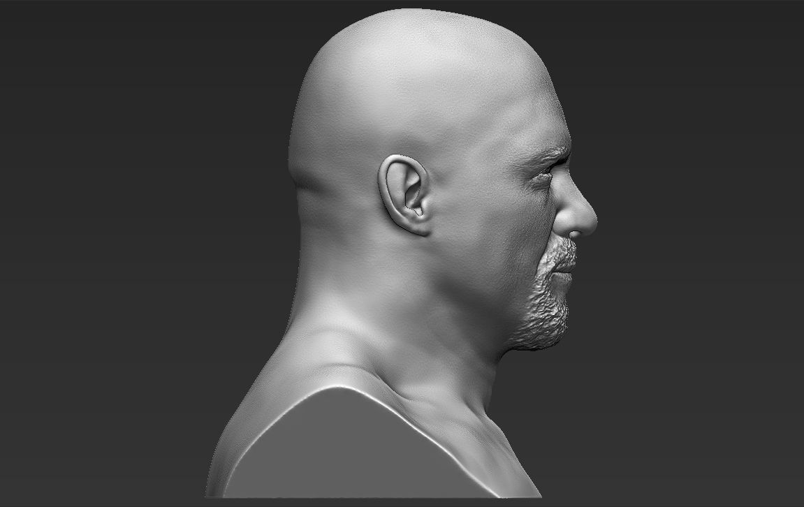 Stone Cold Steve Austin bust 3D printing ready stl obj formats 3D print model_11
