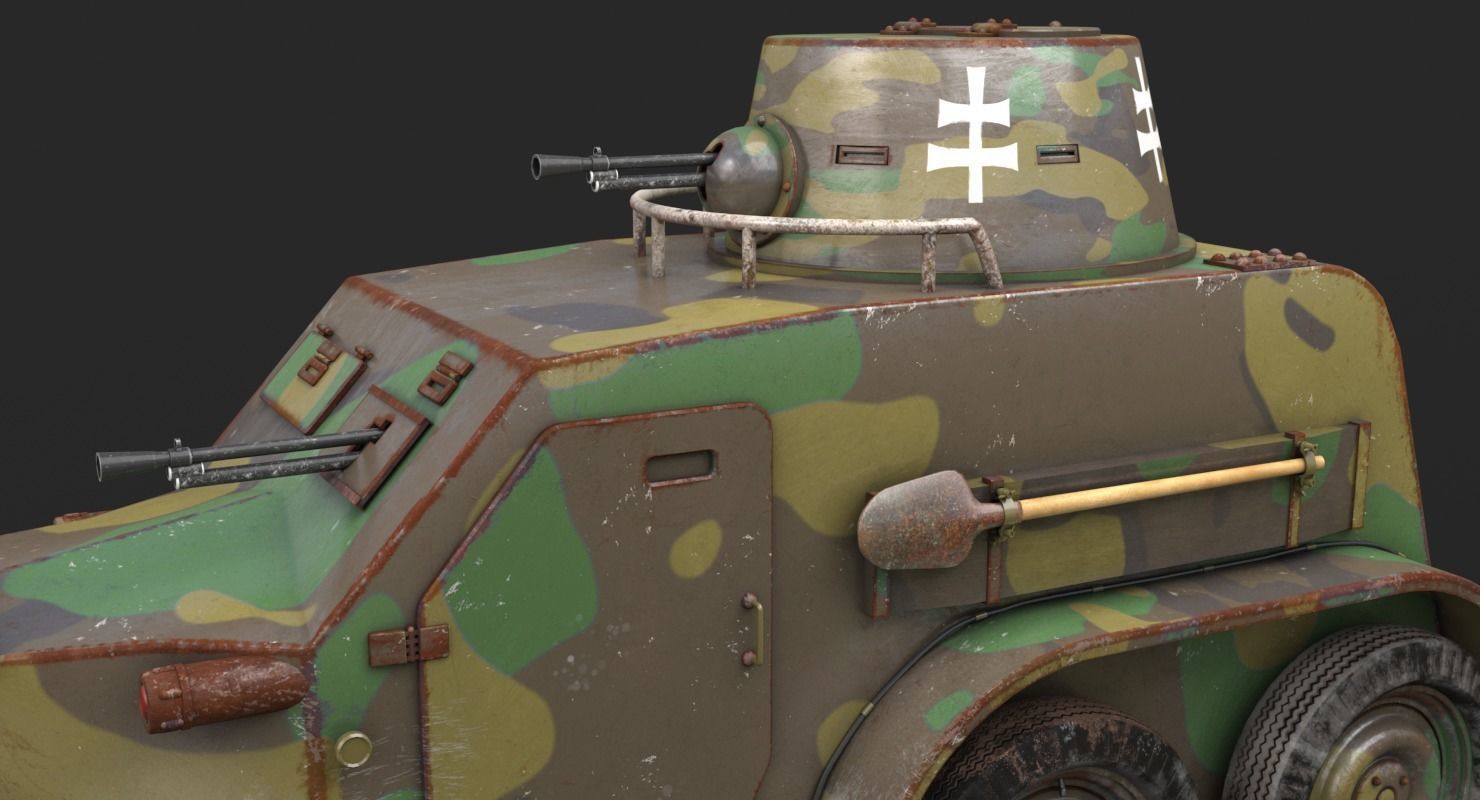 OA vz 30 Armoured Car Slowak Vray 3D model_19
