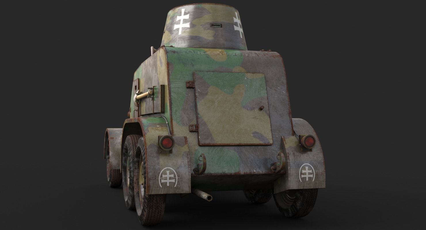 OA vz 30 Armoured Car Slowak Vray 3D model_8