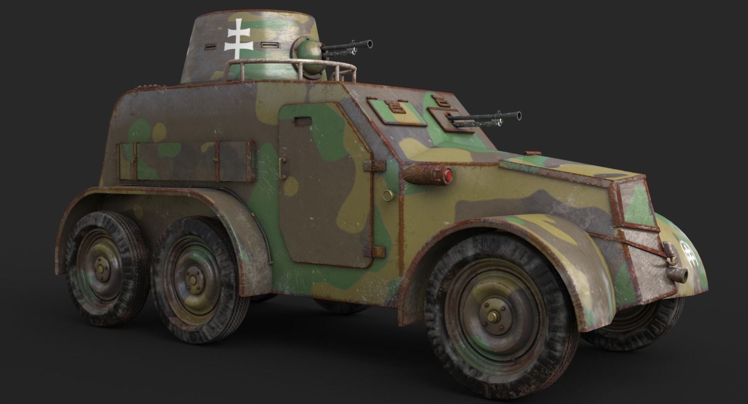 OA vz 30 Armoured Car Slowak Vray 3D model_12