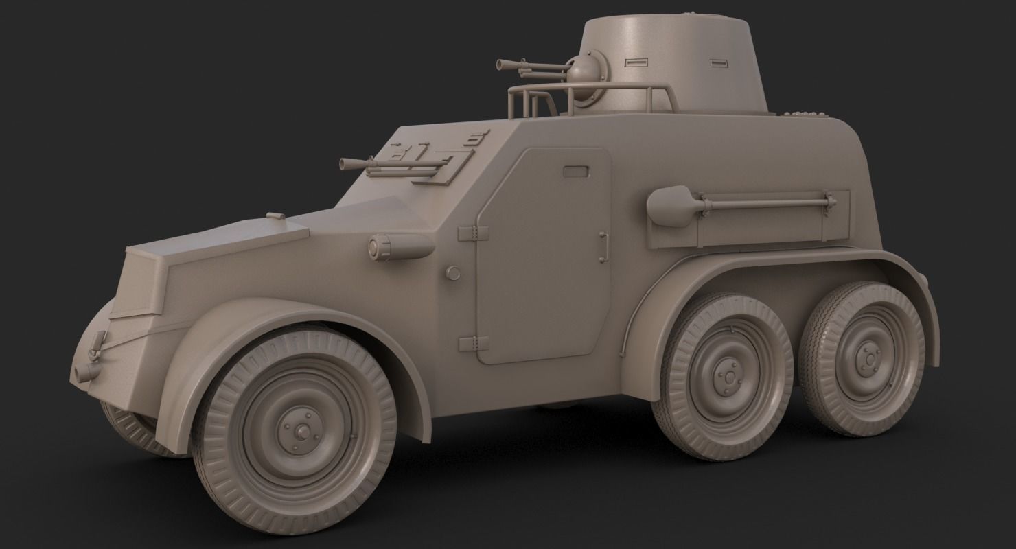 OA vz 30 Armoured Car Slowak Vray 3D model_14