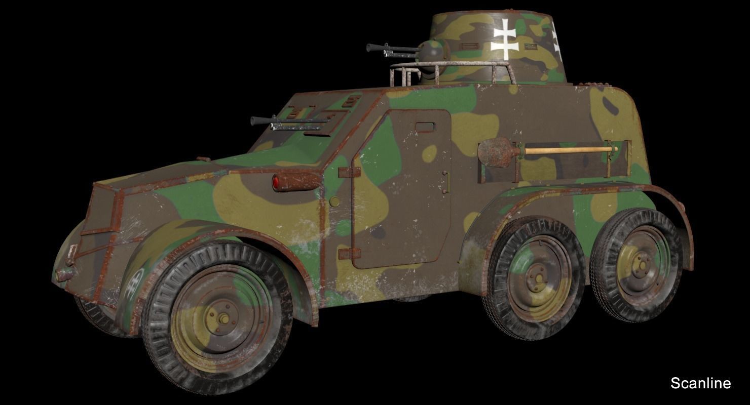 OA vz 30 Armoured Car Slowak Vray 3D model_30
