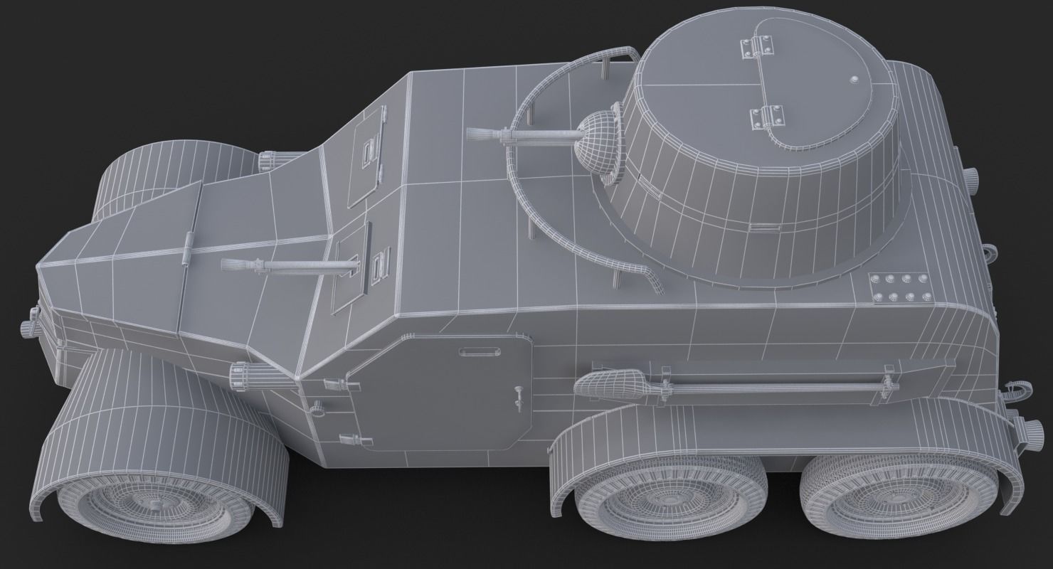 OA vz 30 Armoured Car Slowak Vray 3D model_29