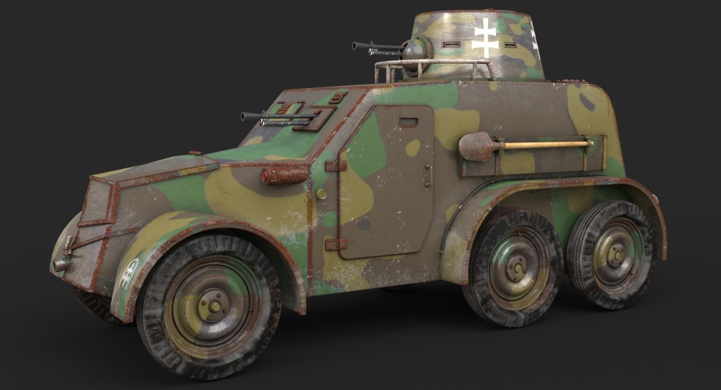 OA vz 30 Armoured Car Slowak Vray 3D model_5