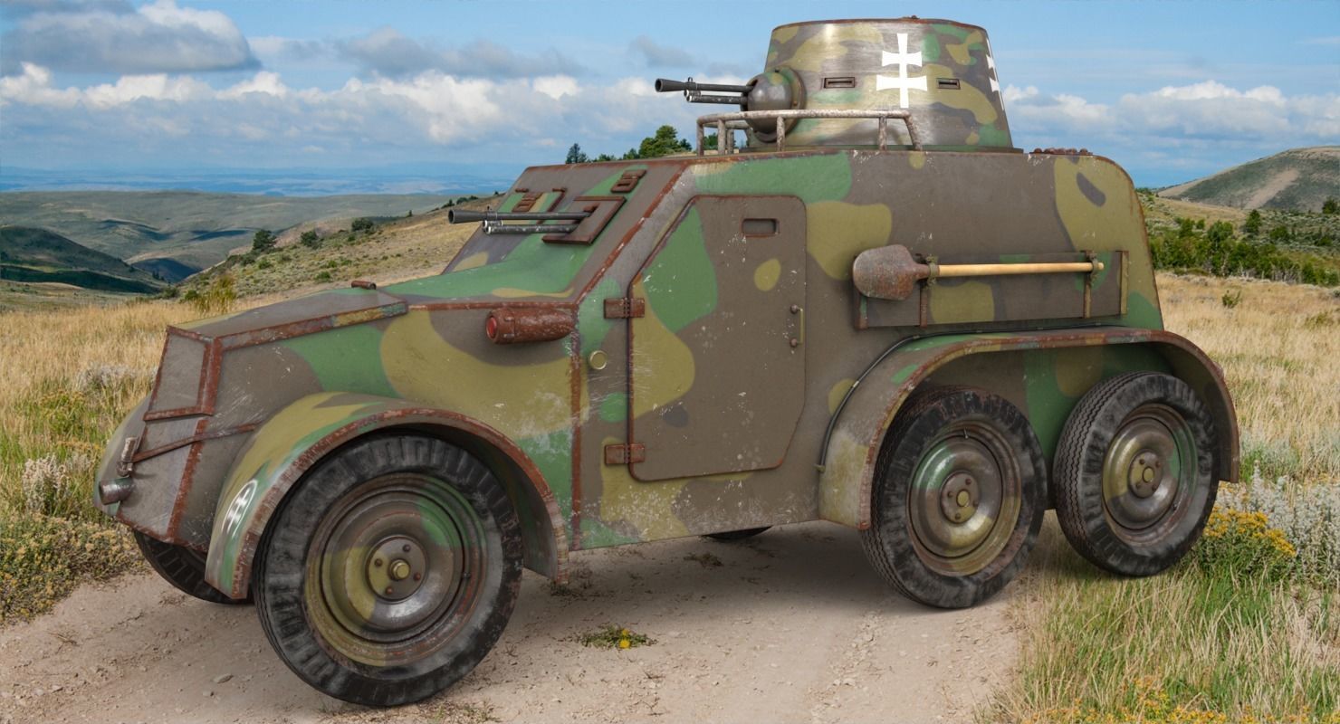OA vz 30 Armoured Car Slowak Vray 3D model_1