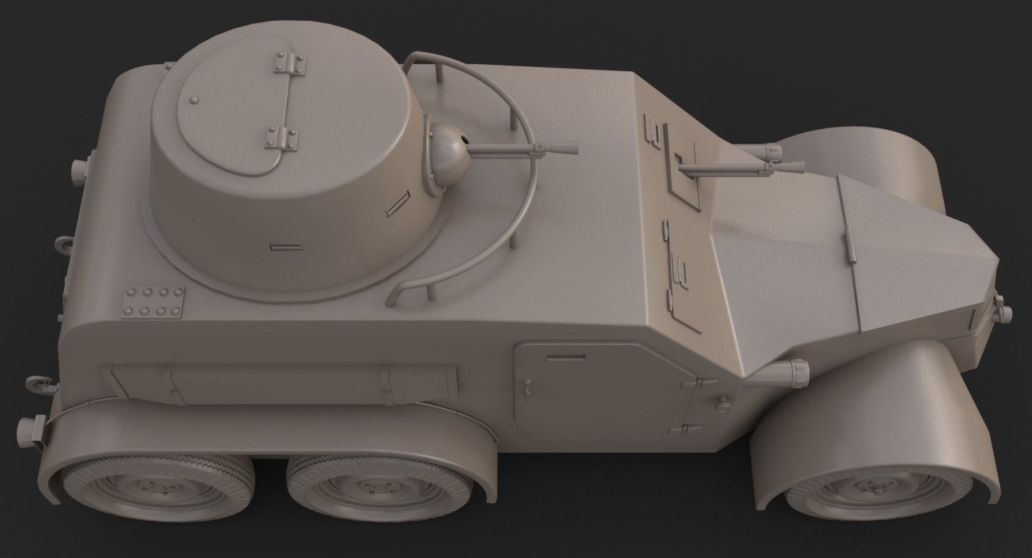 OA vz 30 Armoured Car Slowak Vray 3D model_22