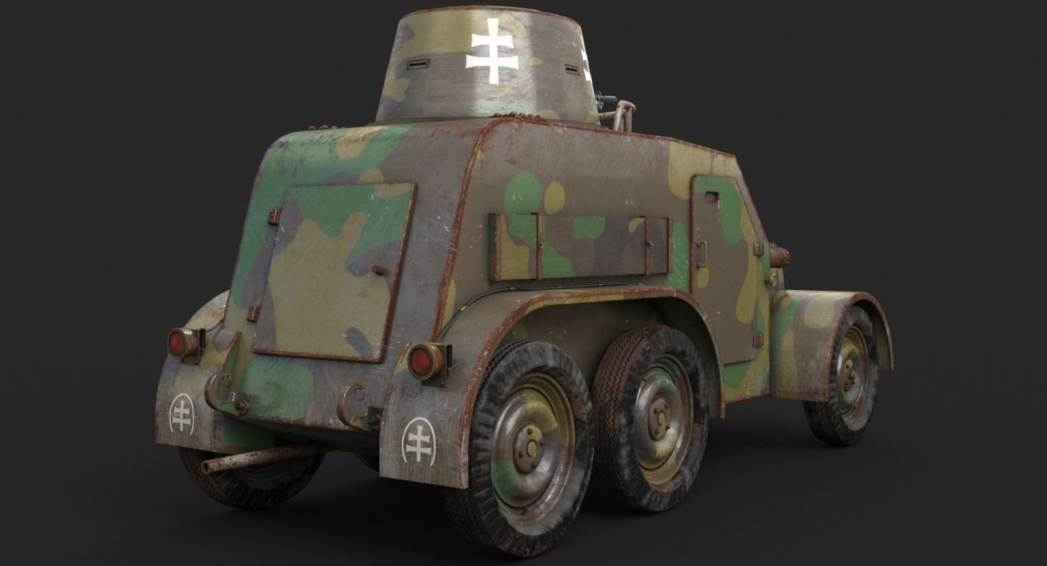 OA vz 30 Armoured Car Slowak Vray 3D model_9