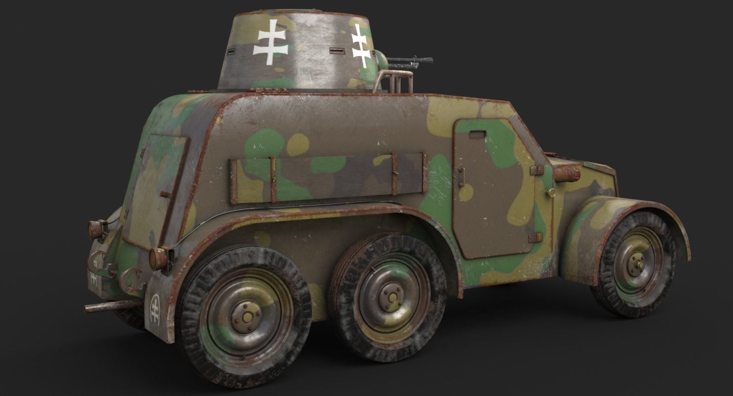 OA vz 30 Armoured Car Slowak Vray 3D model_10