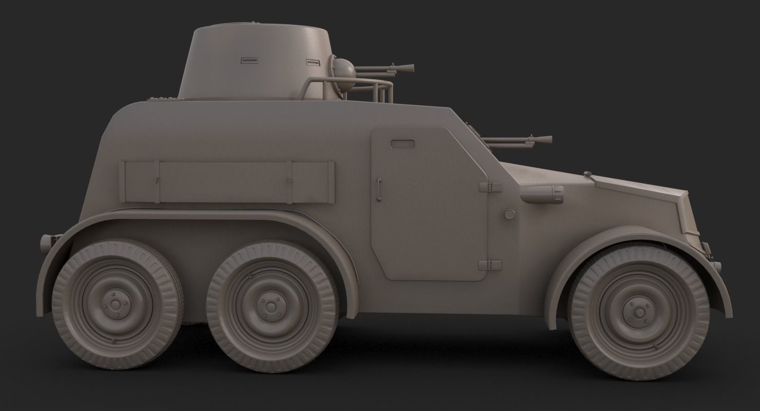 OA vz 30 Armoured Car Slowak Vray 3D model_20