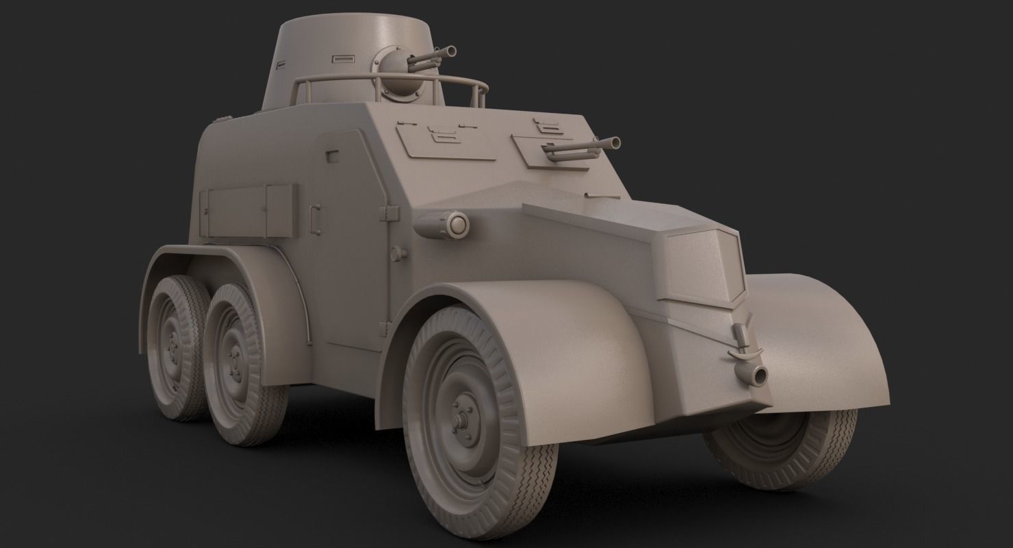 OA vz 30 Armoured Car Slowak Vray 3D model_21