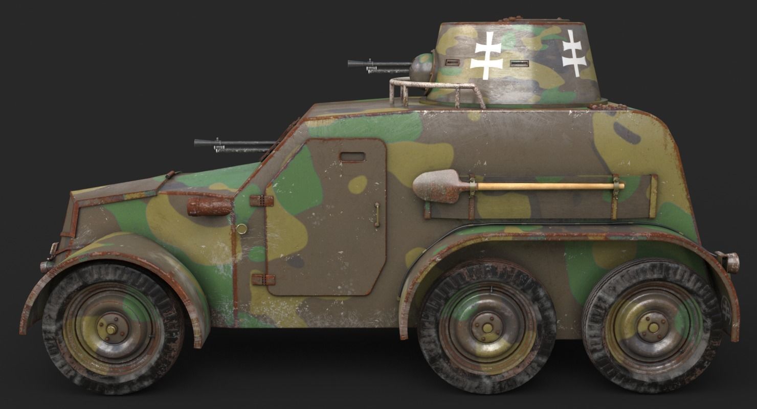 OA vz 30 Armoured Car Slowak Vray 3D model_6