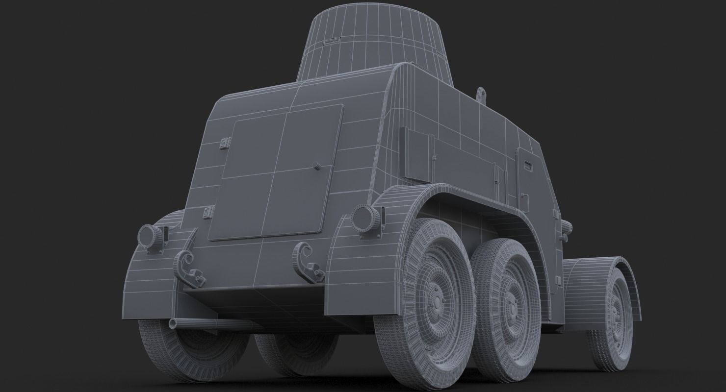 OA vz 30 Armoured Car Slowak Vray 3D model_26