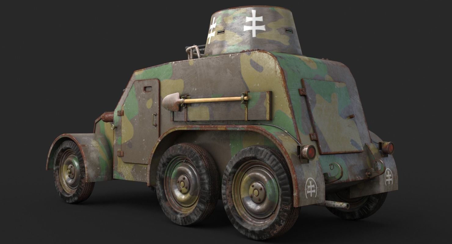 OA vz 30 Armoured Car Slowak Vray 3D model_7