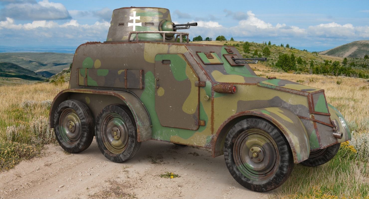 OA vz 30 Armoured Car Slowak Vray 3D model_2