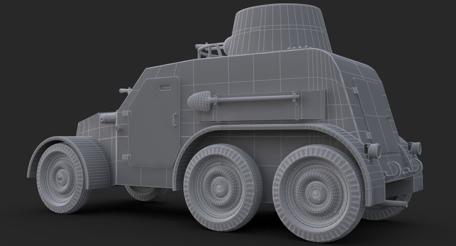 OA vz 30 Armoured Car Slowak Vray 3D model_25