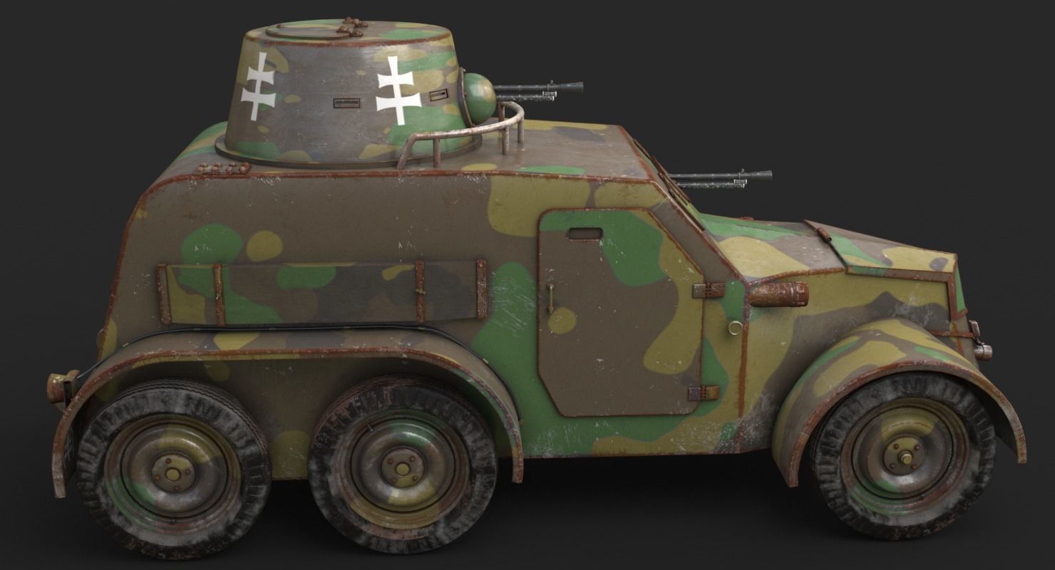 OA vz 30 Armoured Car Slowak Vray 3D model_11