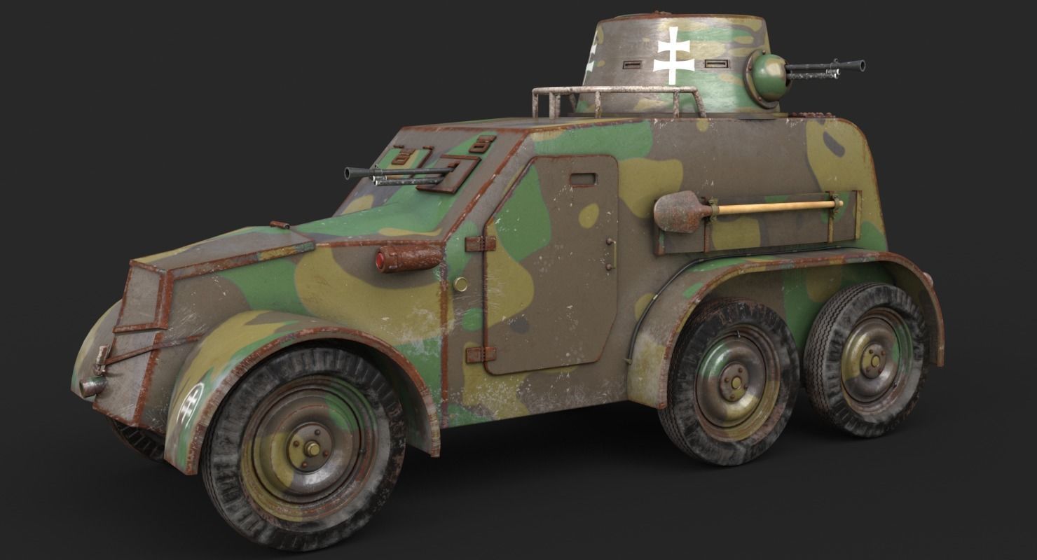 OA vz 30 Armoured Car Slowak Vray 3D model_17