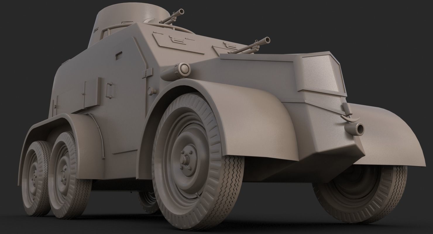 OA vz 30 Armoured Car Slowak Vray 3D model_23