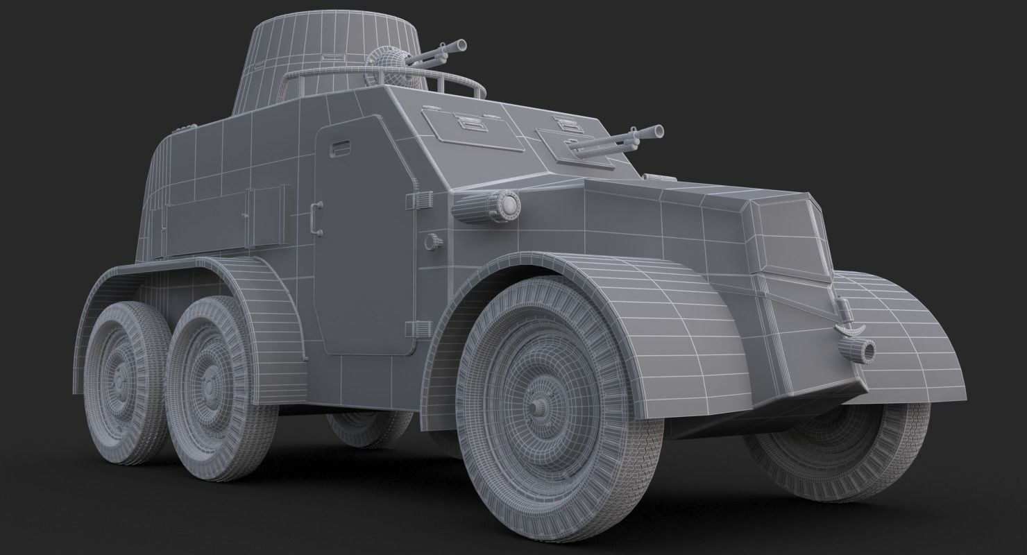 OA vz 30 Armoured Car Slowak Vray 3D model_28